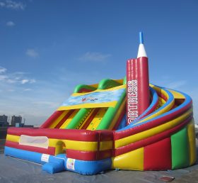 T8-985 Giant Inflatable Slide Rocket Space Slide For Kids Adults