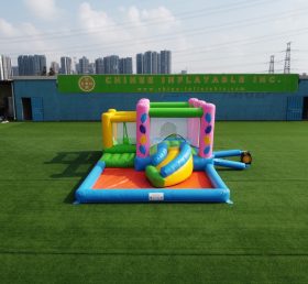 T2-2636 3-In-1 Inflatable Combos Party Bouncer With Slide &Amp; Pool