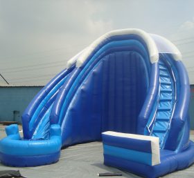 T8-469 Giant Blue Commercial Inflatable Slide For Outdoor Used