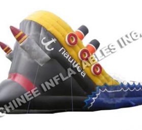 T8-551 Pirates Ship Inflatable Slide For Children