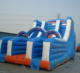 T8-473 Undersea World Inflatable Slide Double Lane Slide