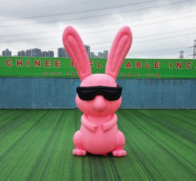 Cartoon2-054 Cool Pink Bunny Inflatable with Sunglasses