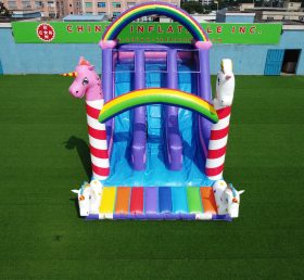 T8-2100 Unicorn Slide Inflatable Dry Slide Childrens Unicorn Themed Bouncy Castle