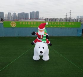 ID1-005 Santa Claus And Polar Bear Christmas Inflatable Decoration