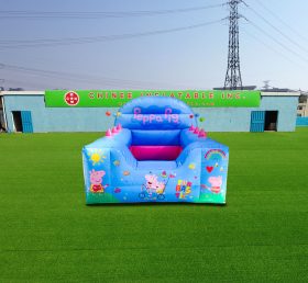 T2-4003 Blue Peppa Pig High Back Inflatable Ball Pool