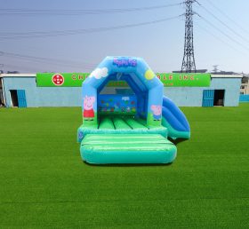 T2-4033 12X15Ft Green Peppa Pig Side Slide Combi