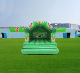 T2-4176 12X12Ft Green Party Bounce House & Disco Ready