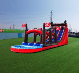 T8-4080 24Ft 3 Lane Pirate Water Slide