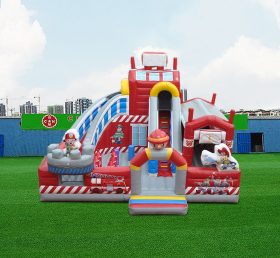 T6-1125 Inflatable fire station fun city